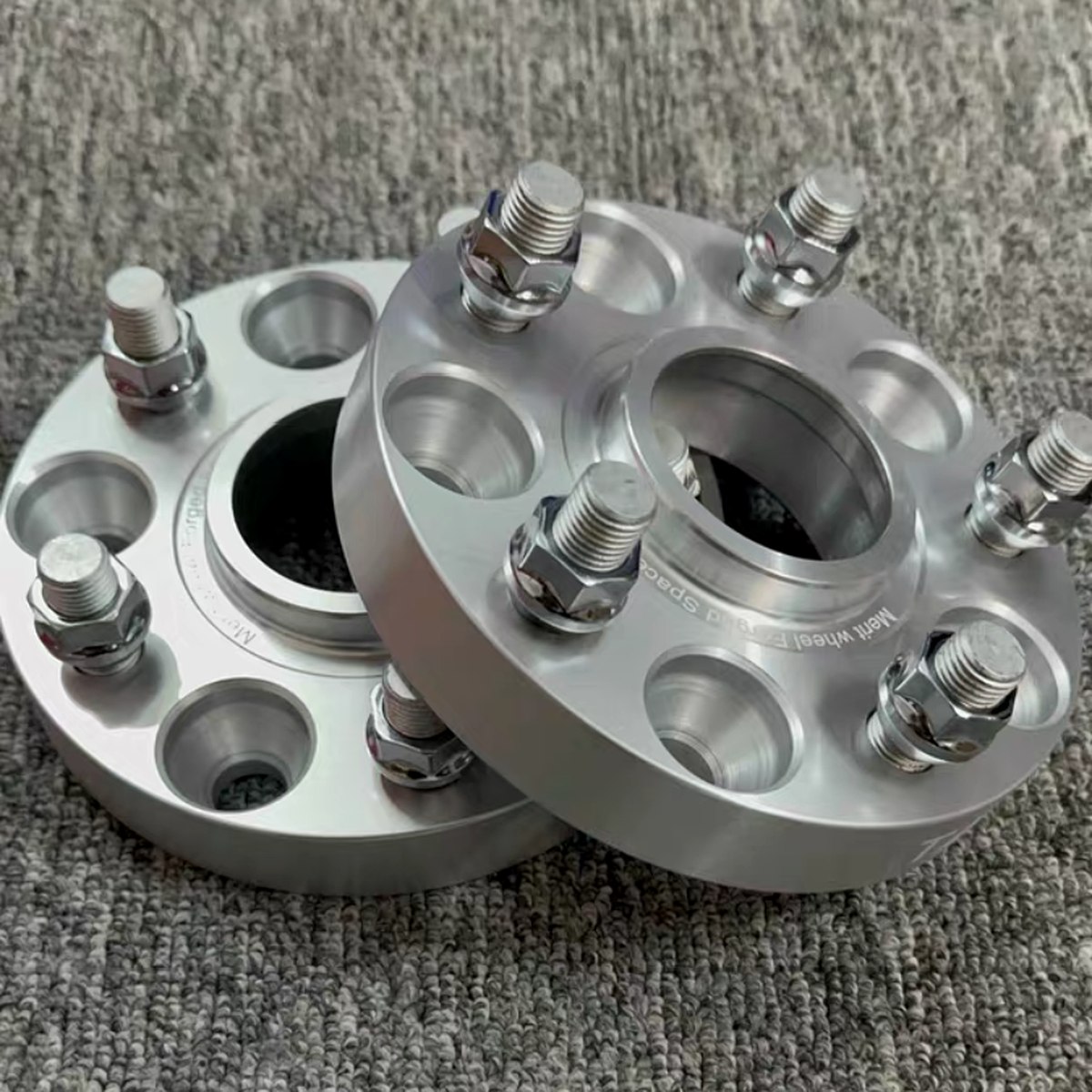 CNC machined aluminum wheel spacers pair — EKINSUN custom motorsport parts