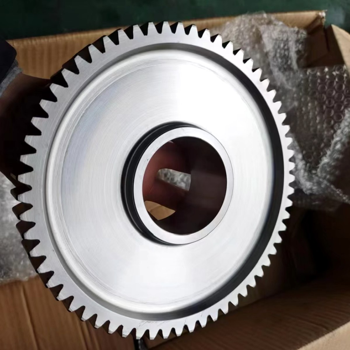 CNC Large Gear Ring Packaged — EKINSUN custom manufacturing case photo