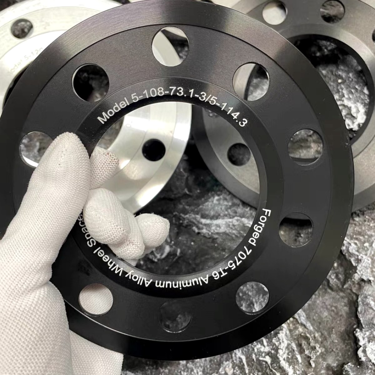 Aluminum wheel spacers CNC machined from hand drawing — UK motorsport