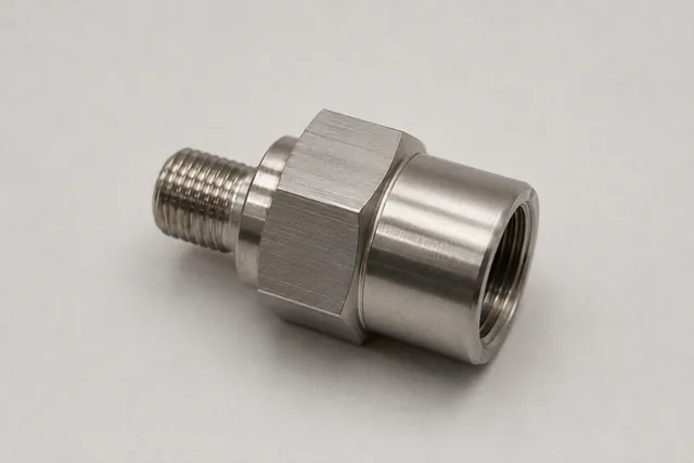Adaptador compacto, macho pequeño a hembra grande — acabado cepillado — EKINSUN