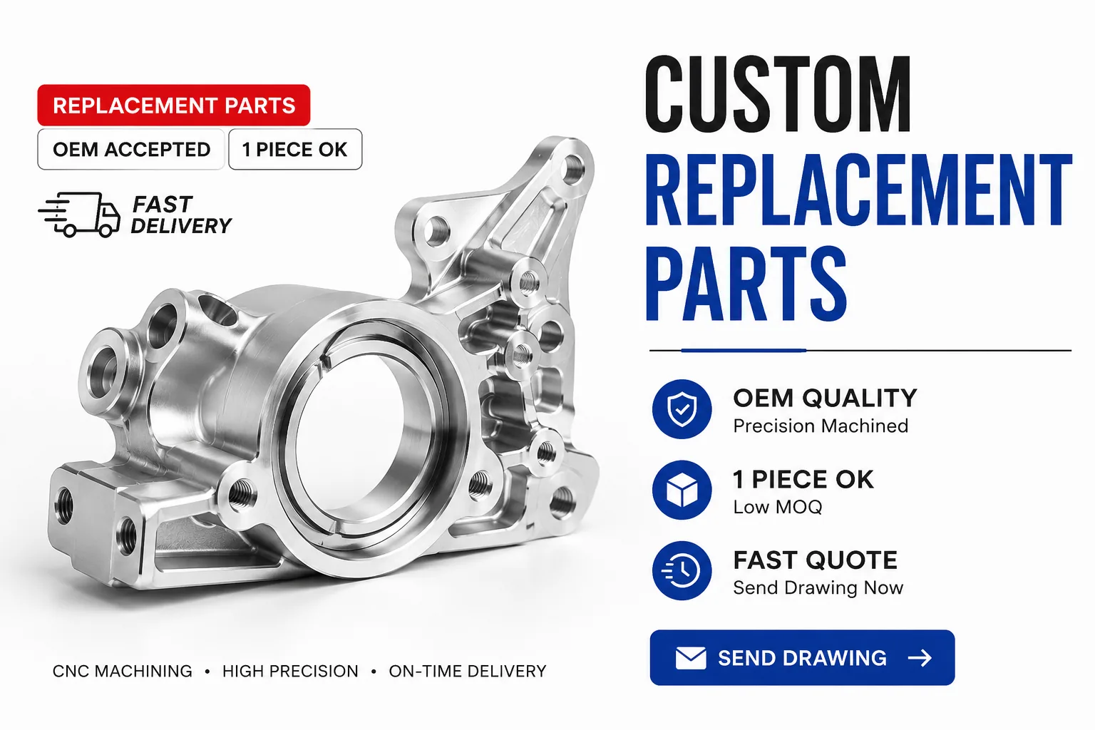 Custom replacement parts from casting and machining reproduced by EKINSUN for obsolete equipment