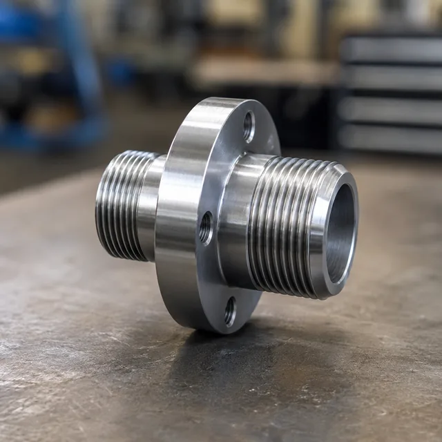 Flange adapter with drilled bolt circle — flange and thread in one piece — EKINSUN