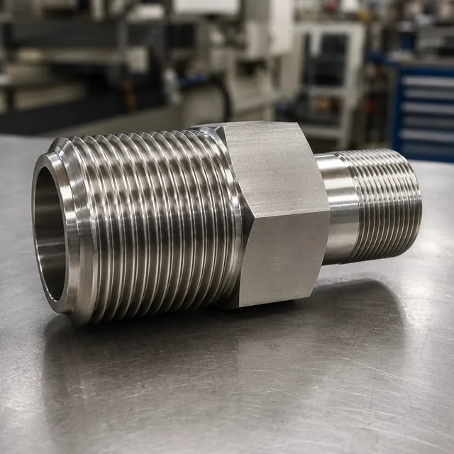 Adaptateur mâle-mâle renforcé, usiné dans la barre massive — EKINSUN