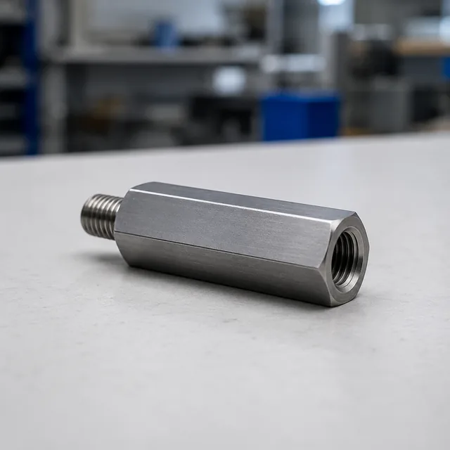 Long hex coupler — extends the joint and converts the thread — EKINSUN