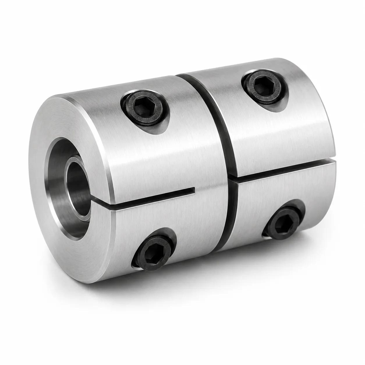 Two-piece rigid clamp shaft coupler, stainless steel — EKINSUN