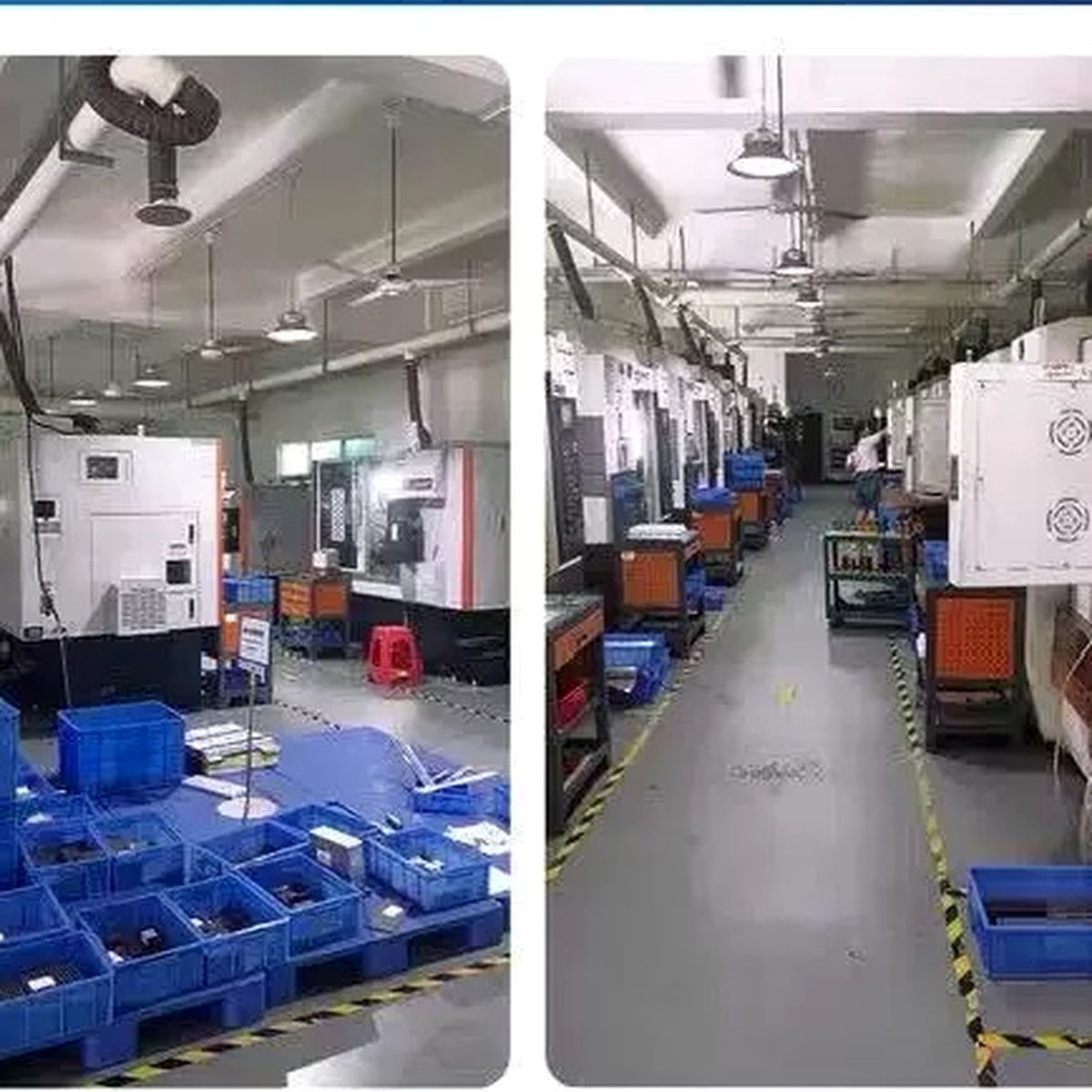 EKINSUN CNC tooling rack with organized cutting tools — workshop overview Guangdong